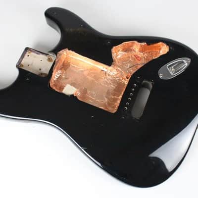 1989 Vintage Squier Fender Stratocaster Factory Black BODY Made in USA Strat 1980s image 11