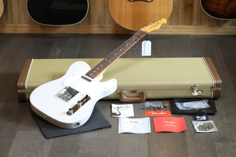 Minty! 2023 Fender Artist Series Jimmy Page Mirror Telecaster USA w/ Rosewood FB Electric Guitar White Blonde + OHSC