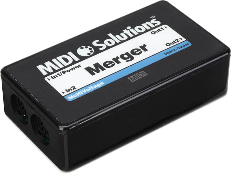 MIDI Solutions MultiVoltage Merger 2-in 2-out MIDI Merge Box image 1