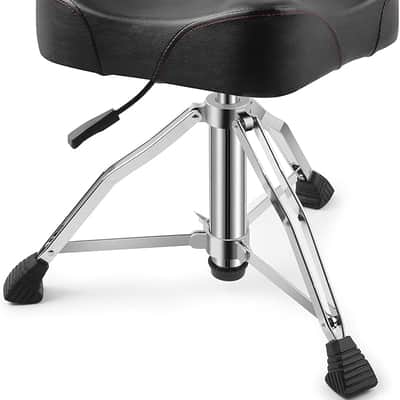 Drum Throne, Heavy Duty Drum Thrones Seat, Adjustable Stool Drum Motorcycle Style Drum Throne Drummer Stool with with Double Braced Anti-Slip Feet Saddle Drum Seat image 1