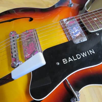 Burns Baldwin arch top 1968 - cherry sunburst image 11