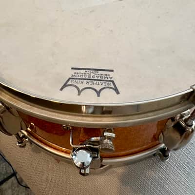 Slingerland 6-lug student snare with 3-point strainer and nickel hardware Late 1950s - Gold sparkle image 7