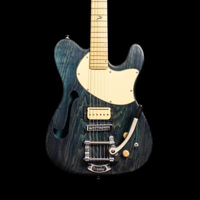 Solstice Guitars ~ Transit Custom 2020 Lucent Blue Bigsby roller trem Duncan P-Rail tele style image 9