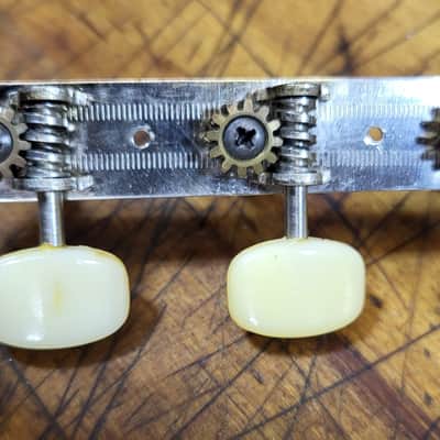Vintage RARE 1965 3x3 On a Plate Open Back Parlor Guitar Tuners Japan Luthier Parts #6 image 2