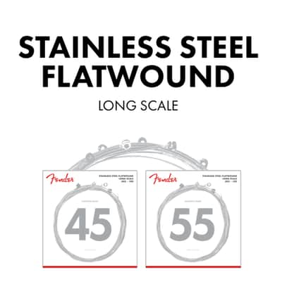 Fender 9050L Stainless Steel Flatwound Electric Bass Strings - LIGHT, 45-100 image 4