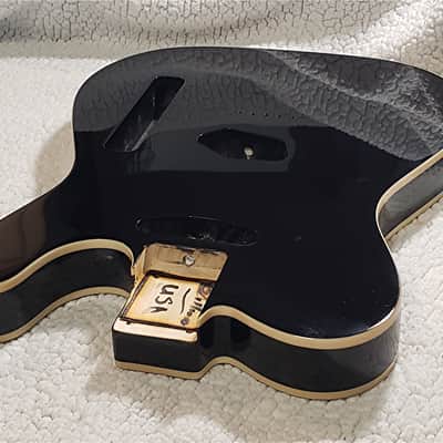 Classic USA made Roasted Alder body in black with Binding on both sides. Made to fit a Tele neck. image 8