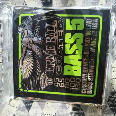 Ernie Ball 3836 Coated 5-String Regular Slinky Electric Bass (45 - 130) 2010s - Silver image 1