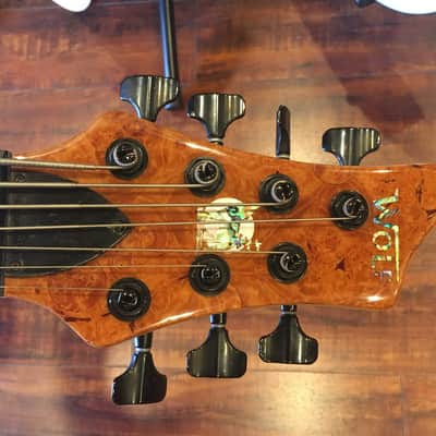 Wolf 7 String Bass Gloss Quilted Bubinga Top Neck-Thru w/ Gigbag image 9
