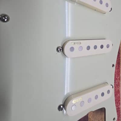 EMG  STRATOCASTER SSS ACTIVE  LOADED PICKGAURD - IVORY / MINT GREEN image 2