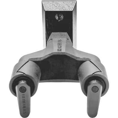 Hercules GSP38WB Auto Grip Short Arm Guitar Wall Hanger with Wooden Base 2010s - Black/Black image 2