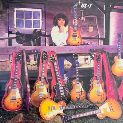 Original|1987 Gibson Guitars Color Promotional Ad US- 1 Feat. Reo Speedwagon's Gary Richrath |Framed image 3