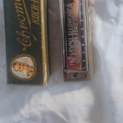 KOCH 980/40 CHROMATIC HARMONICA - KEY OF C - In Original Box - Chrome image 2