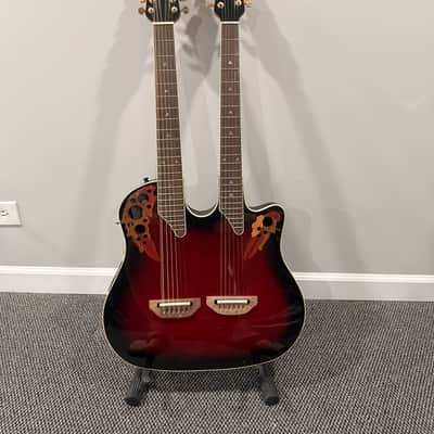 Ovation CSE225 Celebrity Double Neck 2010s Ruby Red Burst image 1