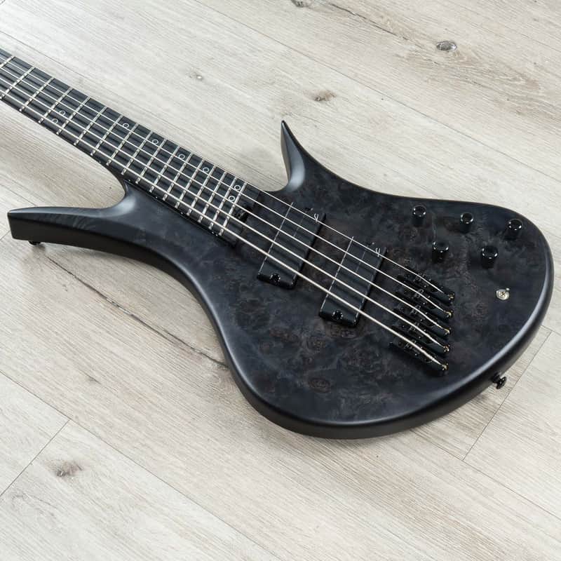 Legator HB5F Multi-Scale 5-String Bass, Satin Black Burl image 1