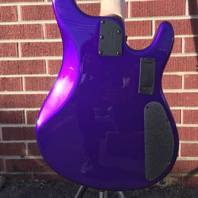Ernie Ball Music Man Sterling Firemist Purple/Maple Left Handed 4-String Electric Bass w/ Case image 8