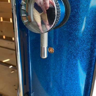 SONOR DESIGNER 16" FLOOR TOM BLUE SPARKLE LONG LUGS / MADE IN GERMANY image 4