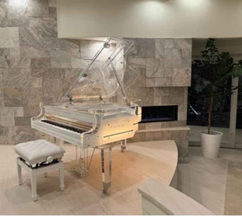 (New) PIANOLI Crystal Acrylic Grand Piano w/QRS PNO4 Player & LED Case. Transparent / Clear Cabinet. Luxury Player Piano. image 1