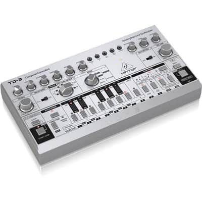 Behringer TD-3 Analog Bass Line Synthesizer with VCO/VCF, 16-Step Sequencer/16-Voice Poly Chain, Distortion Effects, Silver image 3