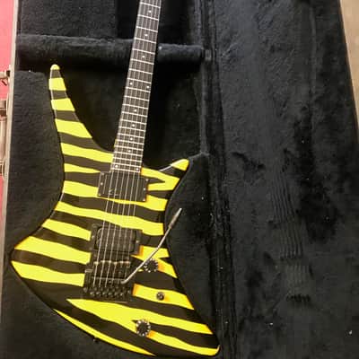 Guild X-79 Striped 1980s. Yellow & Black Zebra stripes w/OHSC & Trem Arm image 2
