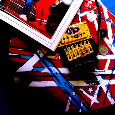 EVH Wolfgang Standard 2018 - Blue Color & Hand Painted EVH Red & White & Blue image 3