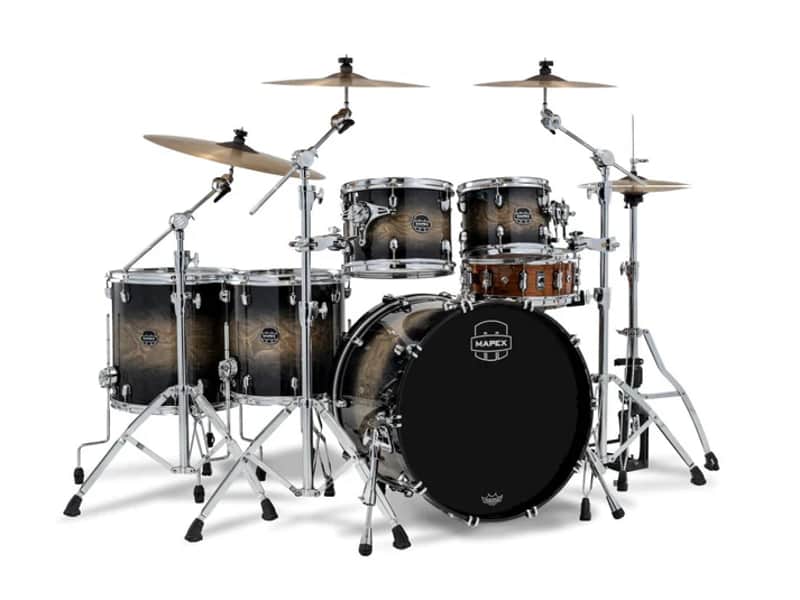 ~NEW~ Mapex SR628XUZXG Saturn VI Studioease 5-Piece 10/12/14/16/22 Drum Kit Set in Black Ink Burst Gloss Lacquer image 1