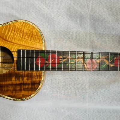 Ukulele Handmade by Blueberry Floral Motif Case & Warranty image 9