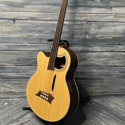 Mint Warwick RockBass Left Handed Alien Deluxe 4 String Fretless Acoustic Electric Bass image 3