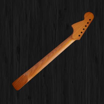 Jaguar mustang roasted maple neck with rosewood fretboard ivory binding and pearl block inlay image 2