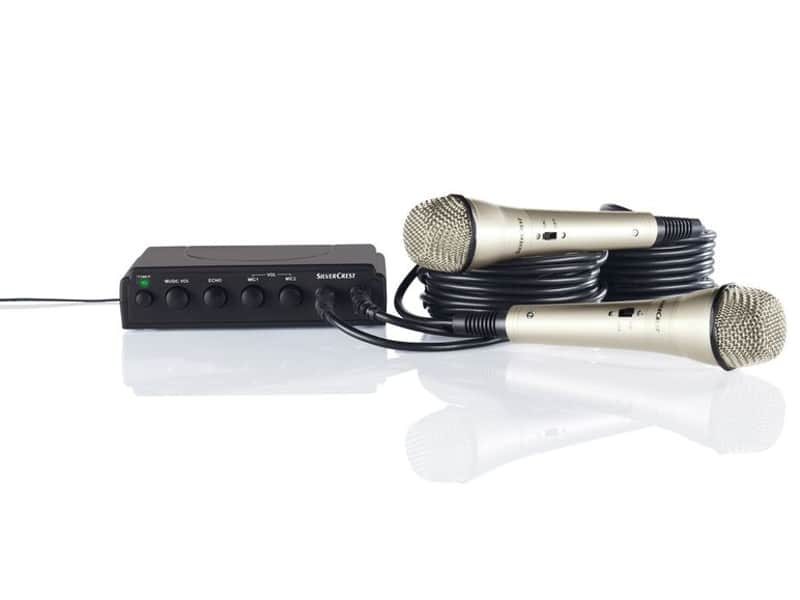 SilverCrest KARAOKE-Set,2 Mikros+15 Partyhits,tolle Effekte, an TV anschließbar! image 1