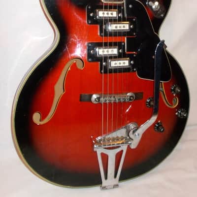 1966 Kimberly Teisco E-335T Cherry Burst *Split Rail Pickups* image 4