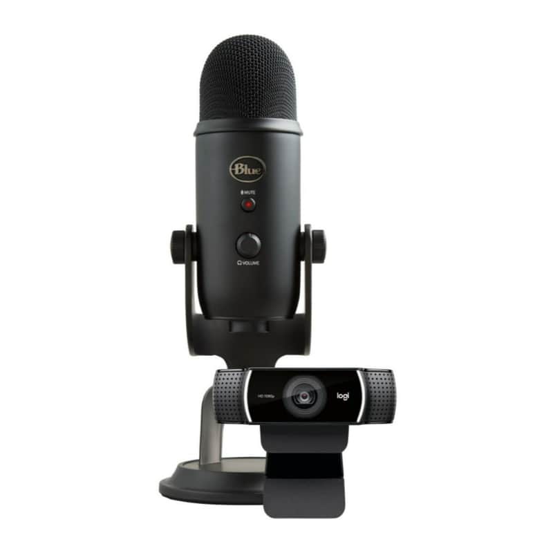 Blue Microphones Yeti USB Blackout Microphone Plus C922 Pro Streamer HD Webcam image 1