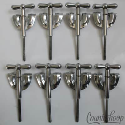 *Rogers 8x Bow-Tie Bass Drum Tension T-Rods 3 3/4" Chrome 60s Holiday Cleveland* image 1