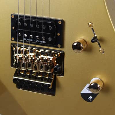 ESP LTD '87 Series Mirage Deluxe '87 Solid Body Electric Guitar Metallic Gold image 4