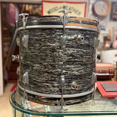 1959/60 Ludwig 14x20 Transition Badge Bass Drum in Black Oyster Pearl image 7