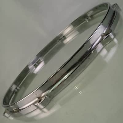 Boosey&Hawkes Ajax 14" Die-Cast Floor Tom/Snare Drum 8Lug Batter Rim/Hoop Chrome image 1