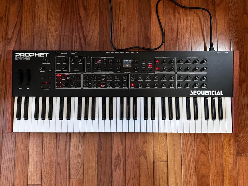 Sequential Prophet Rev2 61-Key 16-Voice Polyphonic Synthesizer 2018 - Present - Black with Wood Sides image 1
