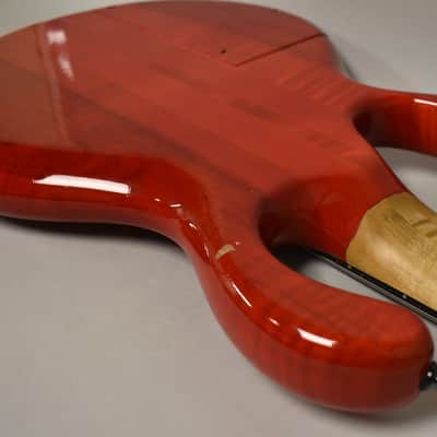 1990 Pedulla MVP-5 Bass Fretless Conversion 5-String Red w/HSC image 14