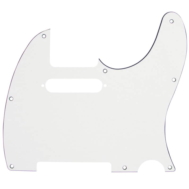 Mojotone Electric Guitar Pickguard for Tele 8 Hole White 3-P image 1
