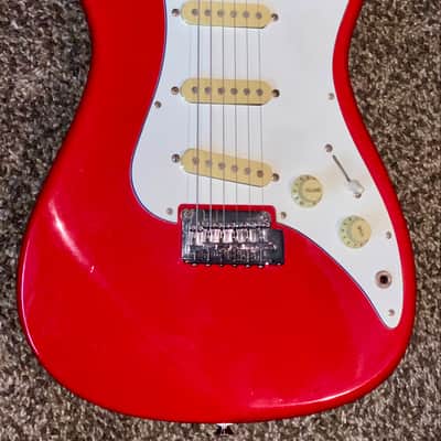 1989 Squier Bullet Series Standard Stratocaster Torino Red electric guitar image 4