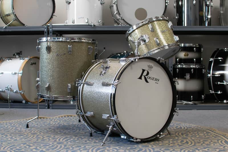 1960 Rogers "Swingtime" Sparkling Silver Pearl Drum Kit image 1