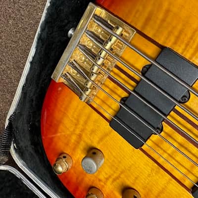 Used PEAVEY TL-Five 5-string electric Sunburst Orange w/ Hard Case BASS guitar TL-5 image 6