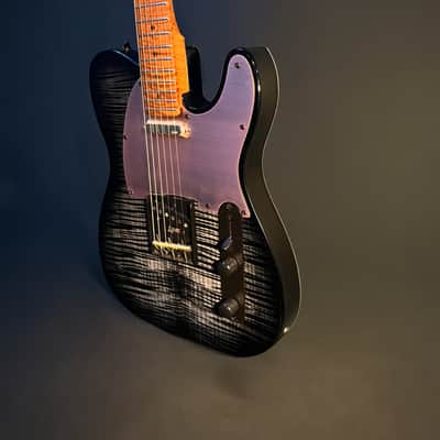 Luxars SG27 New - Flamed Maple Top Black Tele image 5