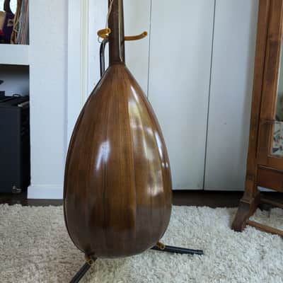 Six-String Lute / Bowl Back Guitar with Guild Hardshell Case, German Antique image 2