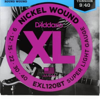 D'Addario EXL120BT XL Nickel Wound Electric Guitar Strings - .009-.040 Super Light Balanced Tension image 2