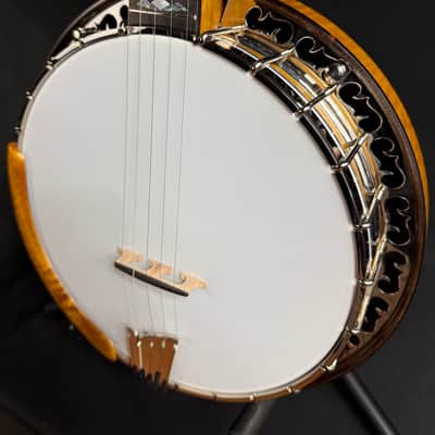 OME Vintage Ikon 5-String Bluegrass Banjo Natural Satin Finish w/ Hardshell Case image 8