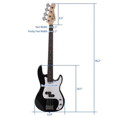 Glarry GP Electric Bass Guitar Black w/ 20W Amplifier image 17