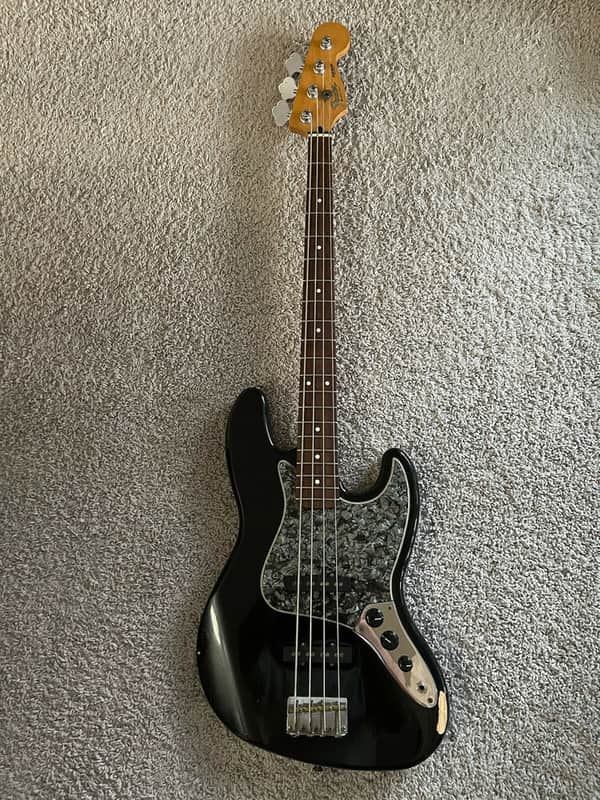 Fender Standard Jazz Bass Vintage 1995 Black Pearloid MIM 4-String Bass Guitar image 1