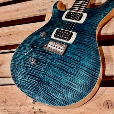 PRS GUITARS LEFTY CUSTOM 24 Super Curly Top  ZURDA GAUCHER SLATE BLUE (Matched Flame Top) S/N : CTI HO45477 image 19
