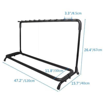 9-Slot Folding Multi-Guitar Holder Rack Stand - Ideal for Electric, Acoustic, and Bass Guitars image 4