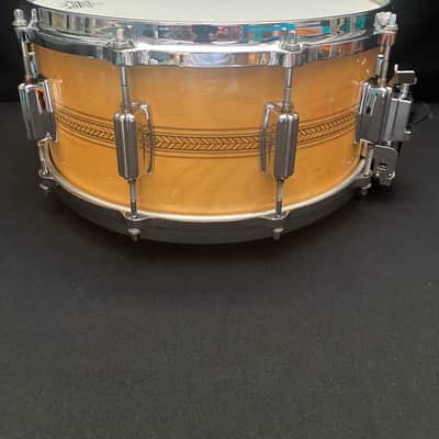 Tama Superstar Mastercraft AW-456 Birch Artwood Snare Drum 14" × 6.5" 1980's - Super Maple Engraved image 4